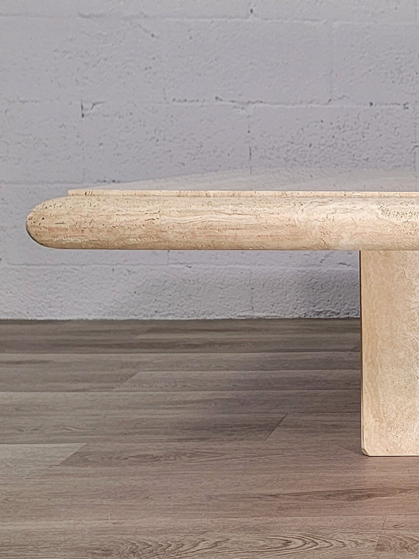 Mirza Vintage Traverten Mermer Kare Orta Sehpa