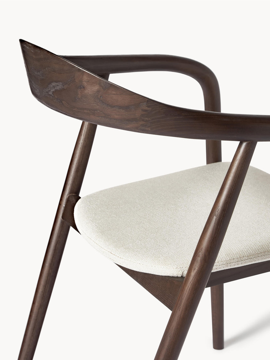 Moble Krem Minderli Ahşap Sandalye Ceviz