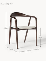 Moble Krem Minderli Ahşap Sandalye Ceviz