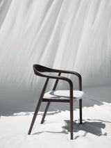 Moble Krem Minderli Ahşap Sandalye Ceviz