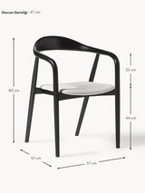 Moble Krem Minderli Ahşap Sandalye Siyah