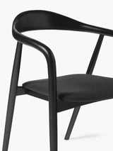 Moble Siyah Minderli Ahşap Sandalye Siyah