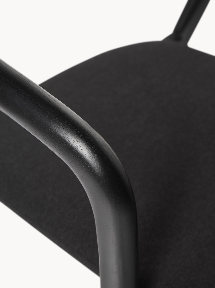 Moble Siyah Minderli Ahşap Sandalye Siyah