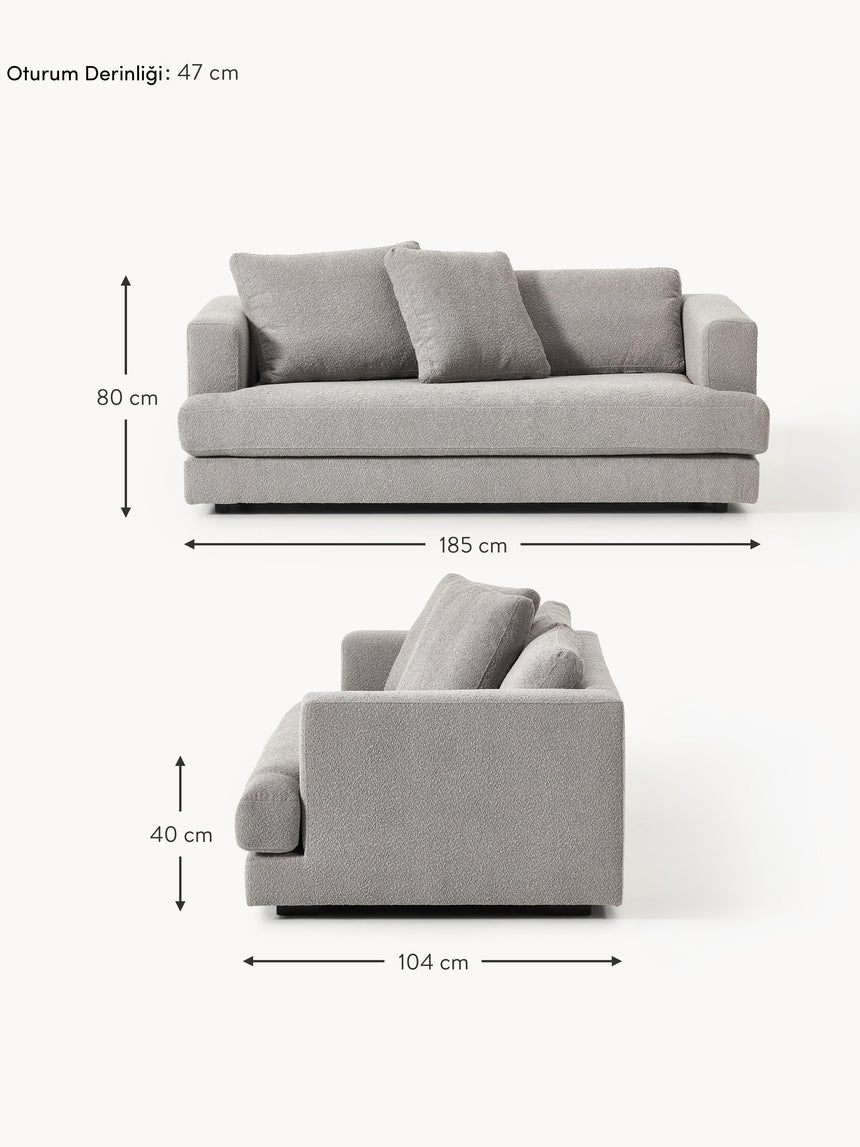 Model İkili Koltuk Gri Bukle