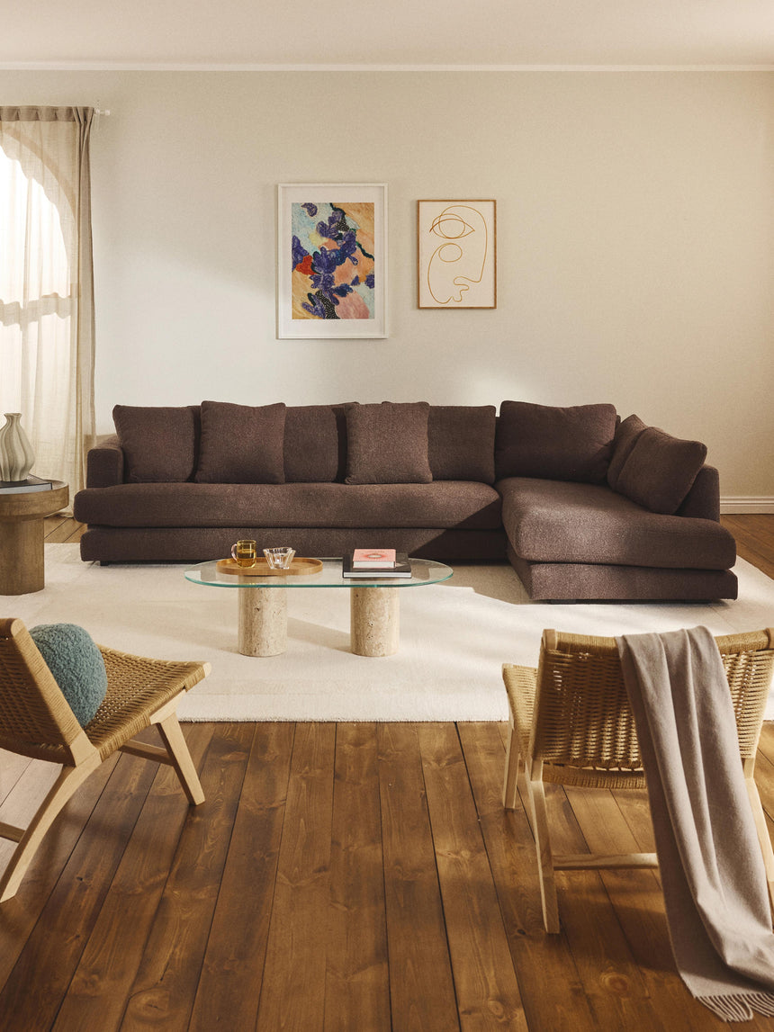 Model Plus Köşe Koltuk Koyu Kahve Bukle