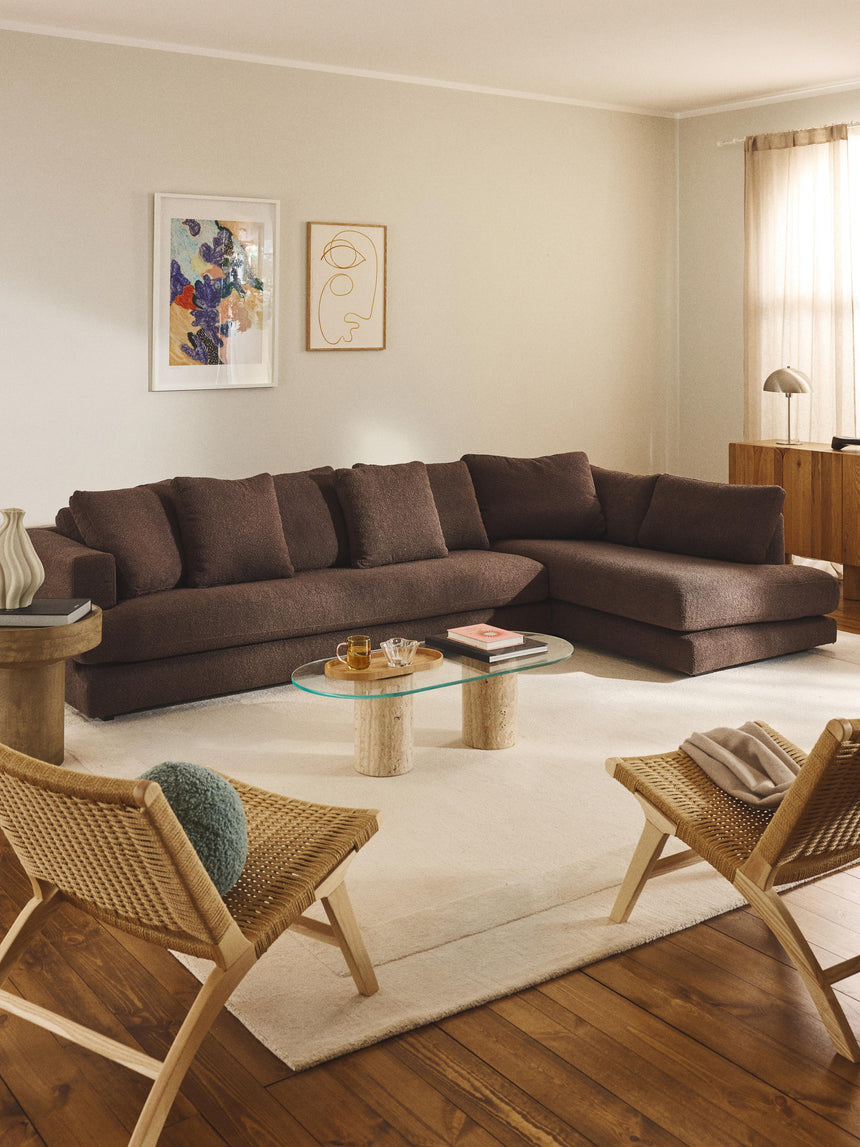 Model Plus Köşe Koltuk Koyu Kahve Bukle