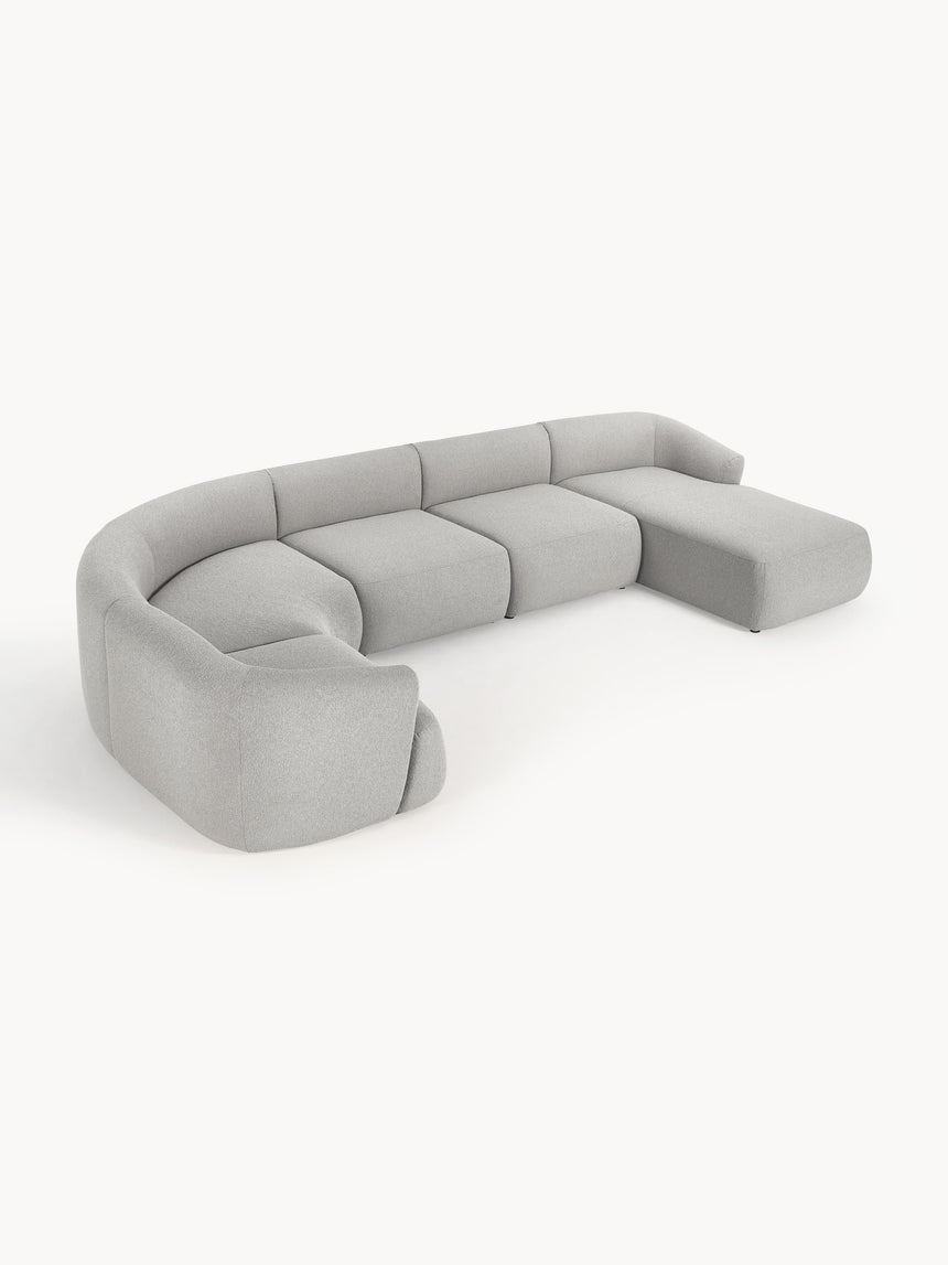 Modern Big Köşe Koltuk Açık Gri Bukle