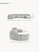 Modern Big Köşe Koltuk Açık Gri Bukle