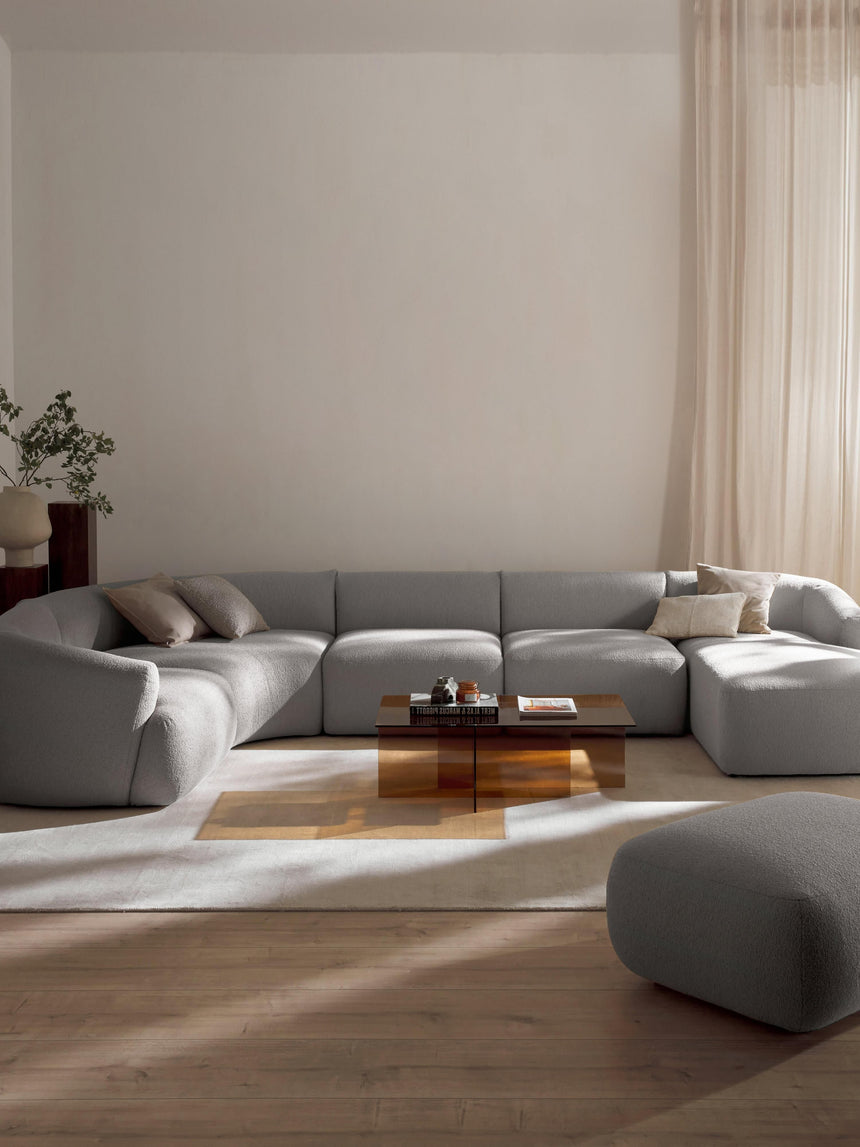 Modern Big Köşe Koltuk Açık Gri Bukle
