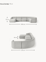 Modern Big Köşe Koltuk Açık Gri Bukle