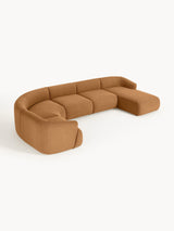 Modern Big Köşe Koltuk Açık Kahve Bukle