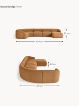 Modern Big Köşe Koltuk Açık Kahve Bukle