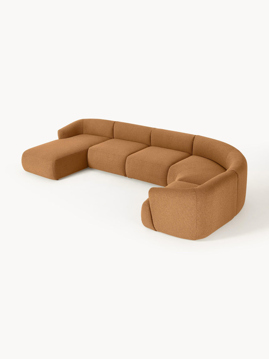 Modern Big Köşe Koltuk Açık Kahve Bukle