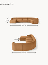 Modern Big Köşe Koltuk Açık Kahve Bukle