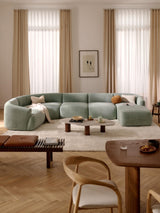 Modern Big Köşe Koltuk Adaçayı Yeşili Dokuma Kadife