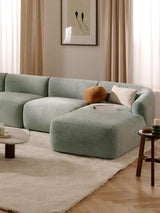 Modern Big Köşe Koltuk Adaçayı Yeşili Dokuma Kadife