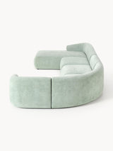 Modern Big Köşe Koltuk Adaçayı Yeşili Dokuma Kadife