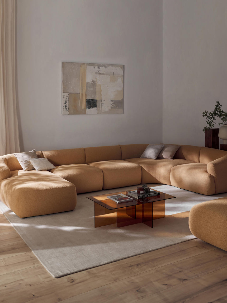 Modern Big Köşe Koltuk Bej Bukle