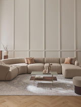 Modern Big Köşe Koltuk Bej Dokuma Kumaş