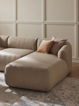 Modern Big Köşe Koltuk Bej Dokuma Kumaş