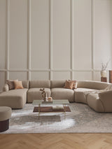 Modern Big Köşe Koltuk Bej Dokuma Kumaş