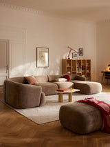 Modern Big Köşe Koltuk Kahve Dokuma Kadife