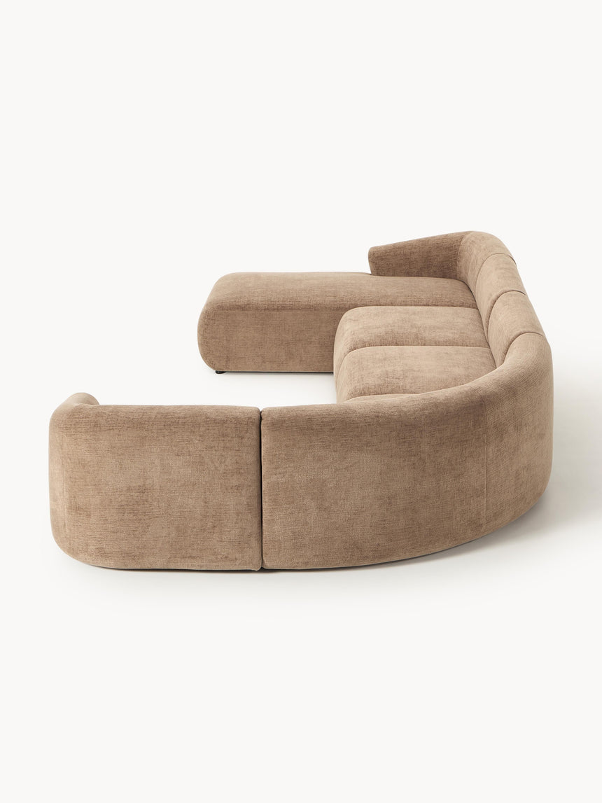 Modern Big Köşe Koltuk Kahve Dokuma Kadife