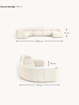 Modern Big Köşe Koltuk Kırık Beyaz Bukle