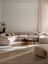 Modern Big Köşe Koltuk Kırık Beyaz Bukle