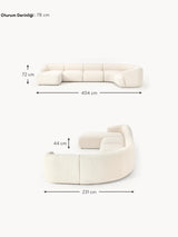 Modern Big Köşe Koltuk Kırık Beyaz Bukle