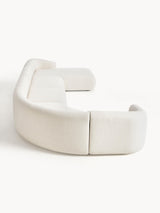 Modern Big Köşe Koltuk Kırık Beyaz Dokuma Kumaş