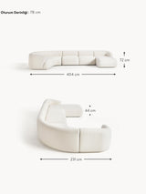 Modern Big Köşe Koltuk Kırık Beyaz Dokuma Kumaş