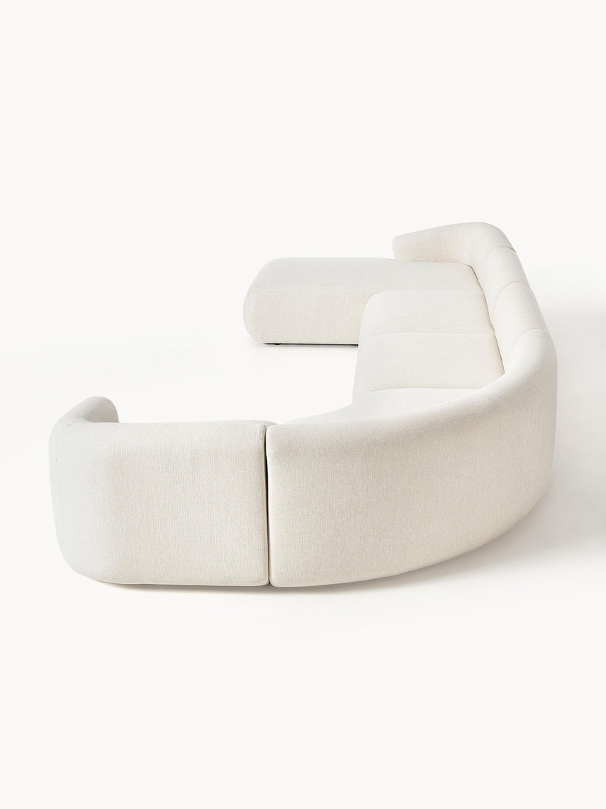 Modern Big Köşe Koltuk Kırık Beyaz Dokuma Kumaş