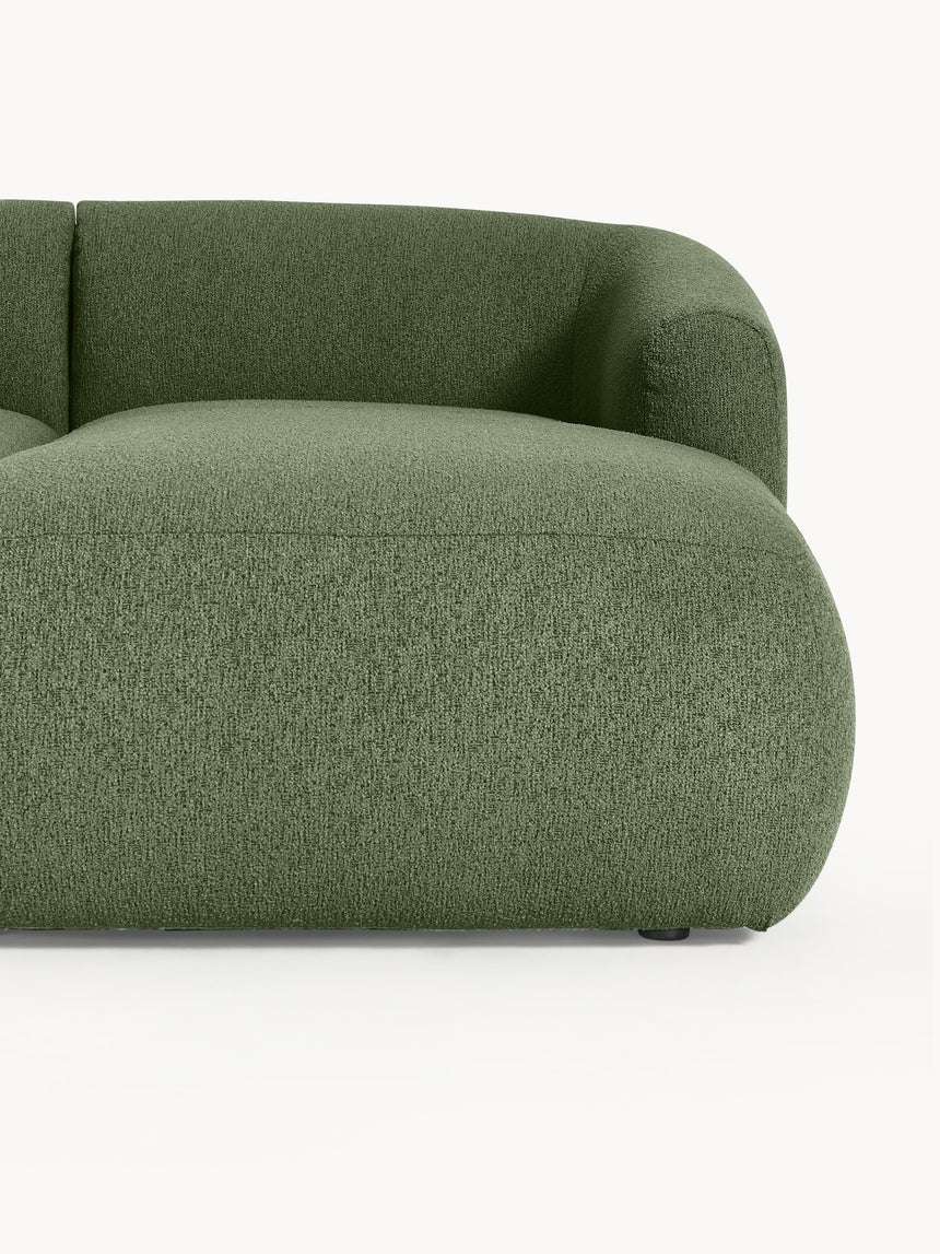 Modern Big Köşe Koltuk Koyu Yeşil Bukle