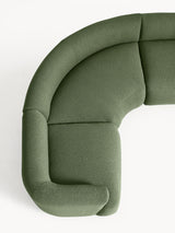 Modern Big Köşe Koltuk Koyu Yeşil Bukle