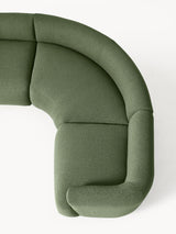 Modern Big Köşe Koltuk Koyu Yeşil Bukle