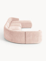 Modern Big Köşe Koltuk Şeftali Dokuma Kadife