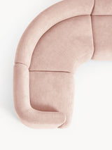 Modern Big Köşe Koltuk Şeftali Dokuma Kadife