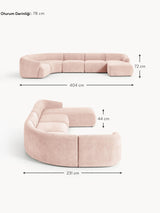 Modern Big Köşe Koltuk Şeftali Dokuma Kadife