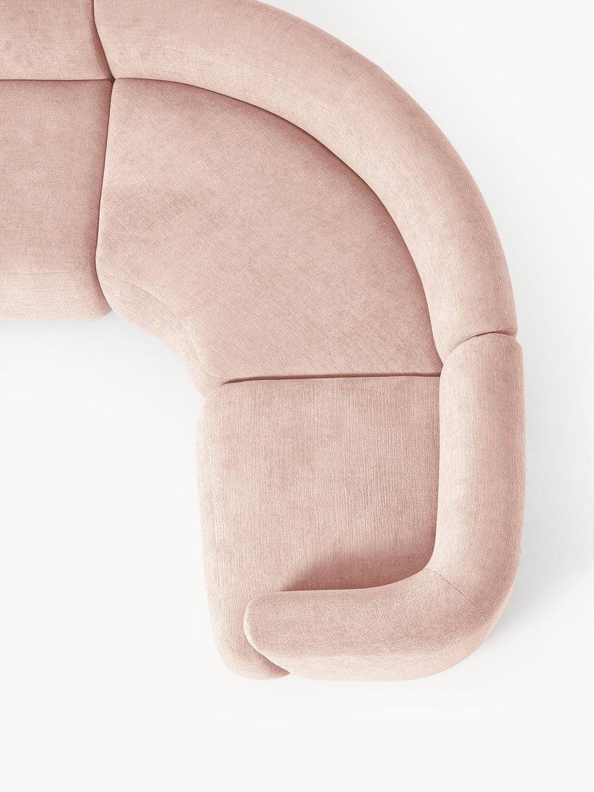 Modern Big Köşe Koltuk Şeftali Dokuma Kadife