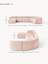 Modern Big Köşe Koltuk Şeftali Dokuma Kadife