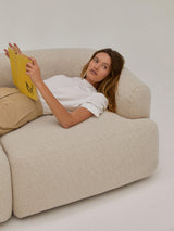 Modern İkili Koltuk Açık Bej Bukle