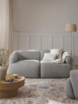 Modern İkili Koltuk Açık Gri Bukle