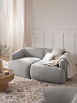 Modern İkili Koltuk Açık Gri Bukle