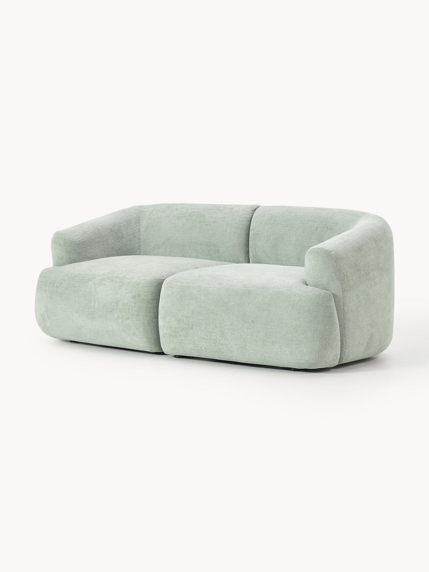 Modern İkili Koltuk Adaçayı Yeşili Dokuma Kadife