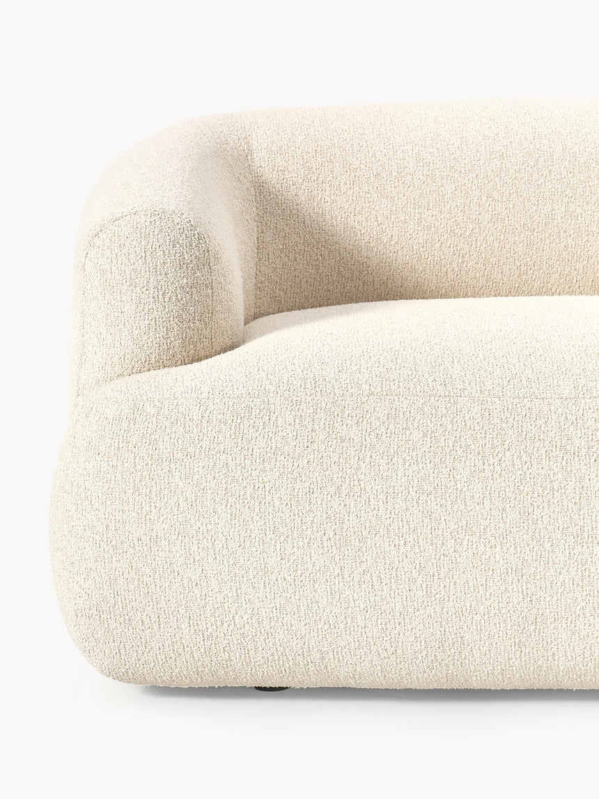 Modern İkili Koltuk Kırık Beyaz Bukle