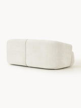 Modern İkili Koltuk Kırık Beyaz Dokuma Kadife