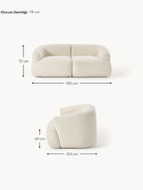 Modern İkili Koltuk Kırık Beyaz Teddy