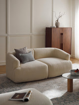 Modern İkili Koltuk Kırık Beyaz Teddy