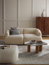 Modern İkili Koltuk Kırık Beyaz Teddy